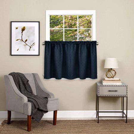Featured Photo of Top 30 of Class Blue Cotton Blend Macrame Trimmed Decorative Window Curtains
