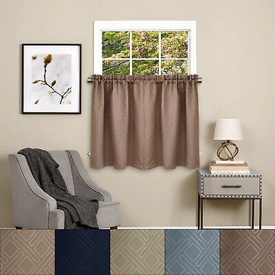 Twilight Room Darkening Energy Saving Kitchen Curtain Tier Pair 36"x52" |  Ebay With Tranquility Curtain Tier Pairs (Photo 9 of 30)