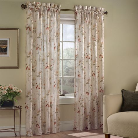 United Luxury Collection Chantelle Crushed Voile Printed For Waverly Kensington Bloom Window Tier Pairs (Photo 17 of 30)
