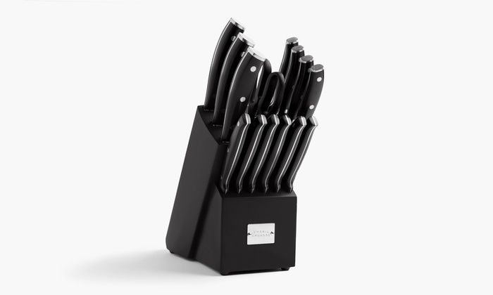 Up To 73% Off On Emeril Knife Set (15 Piece) | Groupon Goods For Embroidered Chef Black 5 Piece Kitchen Curtain Sets (View 39 of 42)
