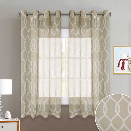 Us $13.23 47% Off|nicetown 3 Colors Moroccan Pattern Trellis Design Bedroom  Window Privacy Translucent Voile Sheer Curtain Drapes For Dining Room In In Trellis Pattern Window Valances (Photo 43 of 50)