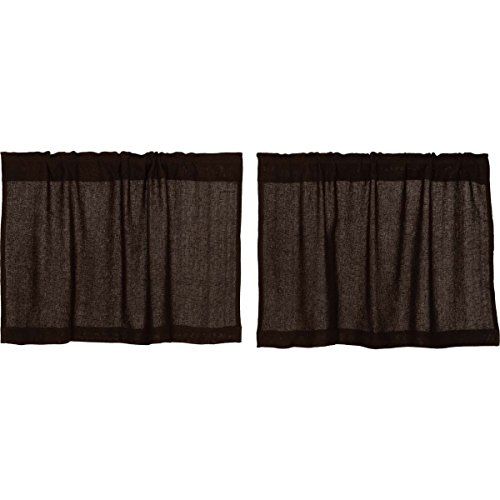 Vhc Brands Burlap Chocolate Tier Set Of 2 L24xw36: Kitchen With Regard To Chocolate 5 Piece Curtain Tier And Swag Sets (Photo 22 of 30)