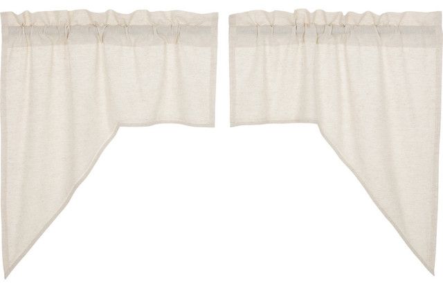 Vhc Farmhouse French Country Curtains Simple Life Flax Solid Swag Pair Intended For Simple Life Flax Tier Pairs (View 6 of 30)