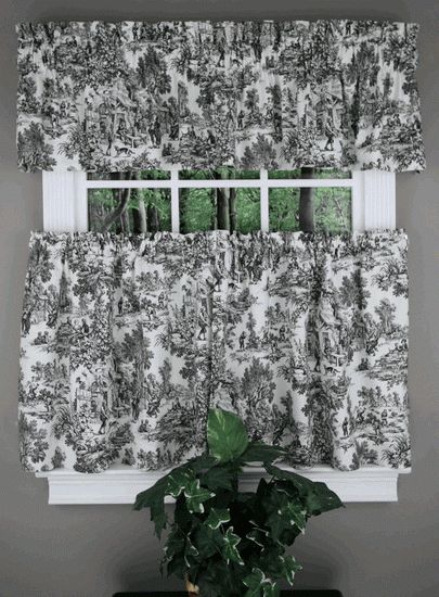 Victoria Park Toile Is An Elegant Large Scale Toile Printed In Top Of The Morning Printed Tailored Cottage Curtain Tier Sets (View 30 of 50)