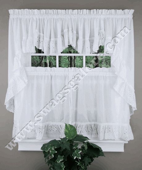 Vienna, 54"w X 38"l, Swag Pair (sold In Pairs) – White In With Regard To Oakwood Linen Style Decorative Curtain Tier Sets (Photo 6 of 30)