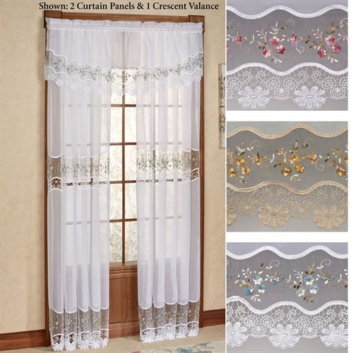 Vintage Embroidered Macrame Semi Sheer Window Treatment Regarding Class Blue Cotton Blend Macrame Trimmed Decorative Window Curtains (View 6 of 30)