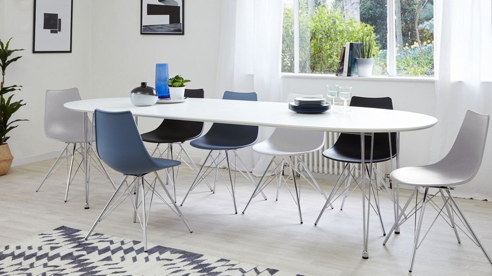 Well Known Gray Wash Livingston Extending Dining Tables Intended For Ellie White Oval Extending Table (Photo 26 of 30)