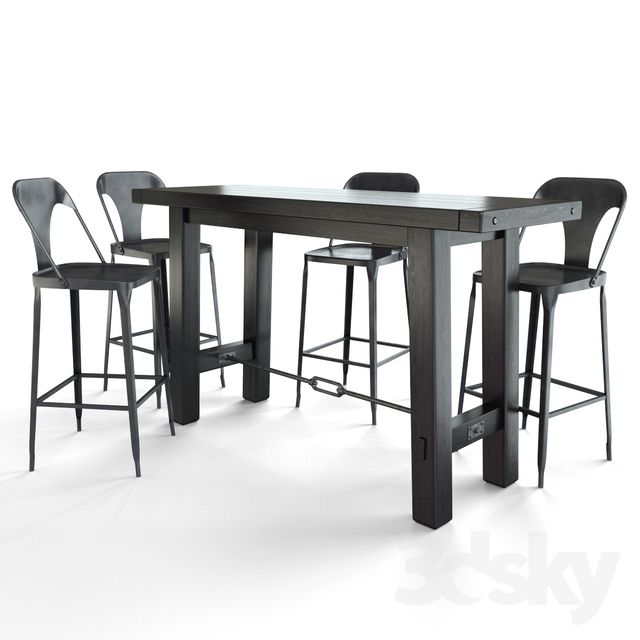 Well Liked 3d Models: Table + Chair – Benchwright Bar Table + Maxx Pertaining To Benchwright Bar Height Dining Tables (View 8 of 20)