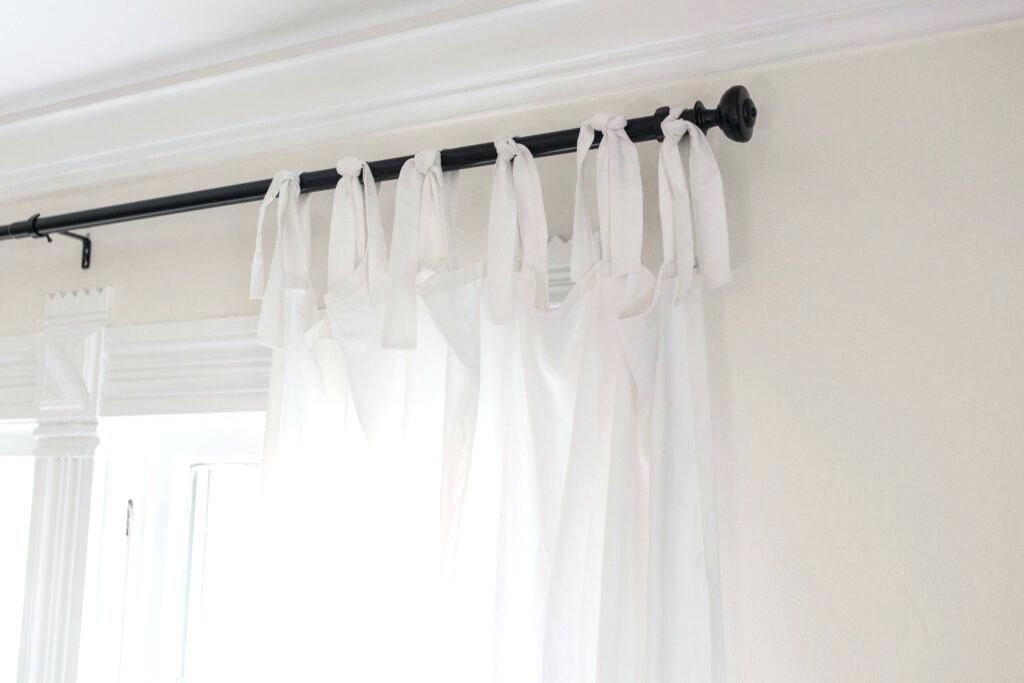 White Farmhouse Curtains – Liamstephani.co For Rod Pocket Cotton Solid Color Ruched Ruffle Kitchen Curtains (Photo 8 of 30)