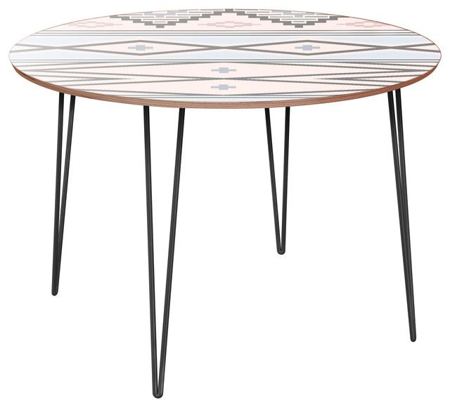 Widely Used Aztec Round Pedestal Dining Tables Inside Stella Hairpin Dining Table – Aztec Sunrise (View 10 of 20)