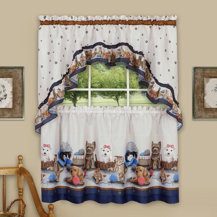 Wieczorek Precious Tier And Swag 3 Piece Kitchen Curtain Set Intended For Traditional Two Piece Tailored Tier And Valance Window Curtains (Photo 5 of 50)