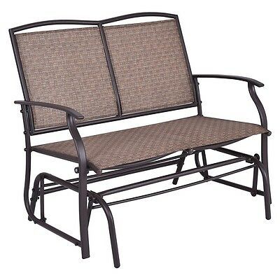 2 People Garden Patio Swing Glider Loveseat Rest Bench Rocking Chair  Furniture | Ebay Intended For Steel Patio Swing Glider Benches (Photo 15 of 20)