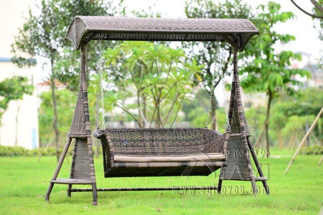 2 Person Wicker Garden Swing Chair Outdoor Hammock Patio In Rattan Garden Swing Chairs (View 13 of 20)