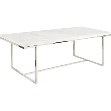 2019 Dining Tables With Brushed Stainless Steel Frame With Dining Table With Stainless Steel Legs And A White Marble (View 2 of 20)