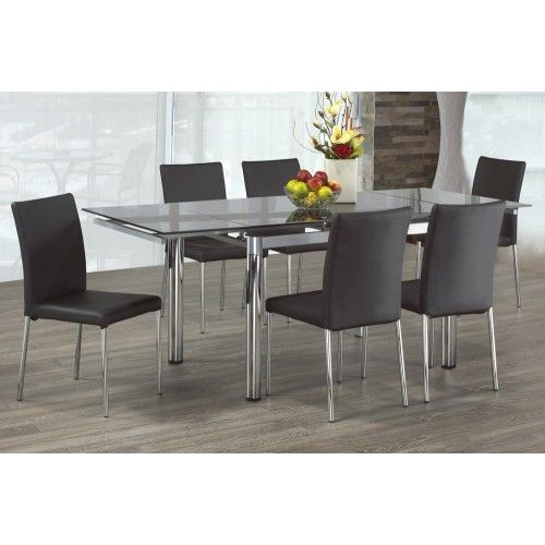 2019 Distressed Grey Finish Wood Classic Design Dining Tables Pertaining To Clear Glass Modern Extendable Dining Table With Chrome Finish Metal Pillar  Legs (View 13 of 20)