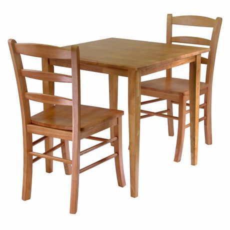 2019 Winsome Groveland 3 Piece Dining Set, Square Table With 2 Chairs – 34330 With Regard To 3 Pieces Dining Tables And Chair Set (View 19 of 21)