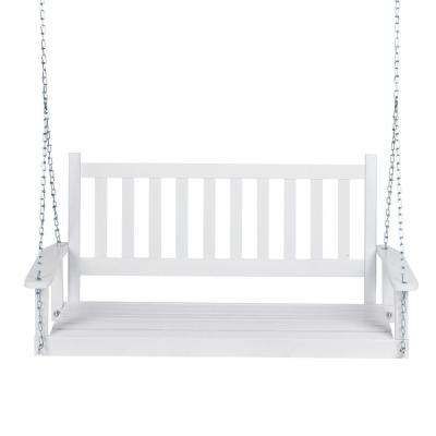 25.5 In. Tall Maine White Wood Porch Swing With Casual thames Black Wood Porch Swings (Photo 4 of 20)