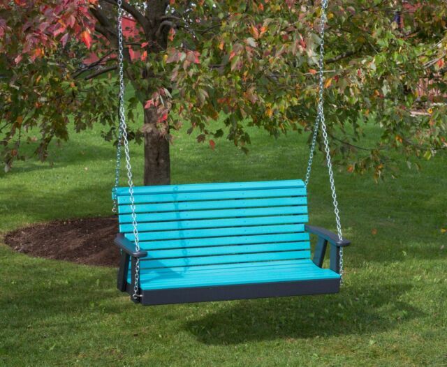 4 Ft Poly Lumber Amish Crafted Rollback Porch Swing Heavy Duty Outdoor  Furniture With Regard To Plain Porch Swings (Photo 10 of 20)