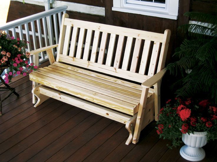 4' Painted / Stained / Unfinished Pine Traditional English Throughout Traditional English Glider Benches (Photo 7 of 20)