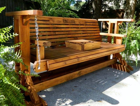 5ft Glider Swing, Outdoor Furniture, Porch Swing, Patio Bench Pertaining To Outdoor Patio Swing Glider Benches (Photo 10 of 20)