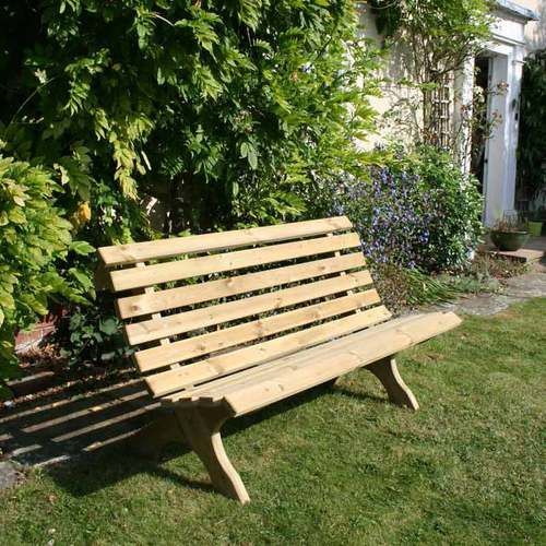A Comfortable Wooden Garden Bench 150cm Long. Seats 3 Inside Wood Garden Benches (Photo 2 of 20)
