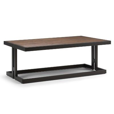 Acacia Dining Tables With Black Rocket Legs Pertaining To Widely Used Cecilia Solid Acacia Wood Coffee Table Rustic Natural Aged (View 9 of 20)