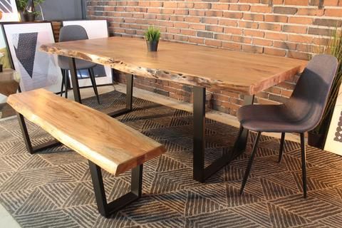 Acacia Dining Tables With Black X Legs In 2019 Acacia Dining Table (View 11 of 20)