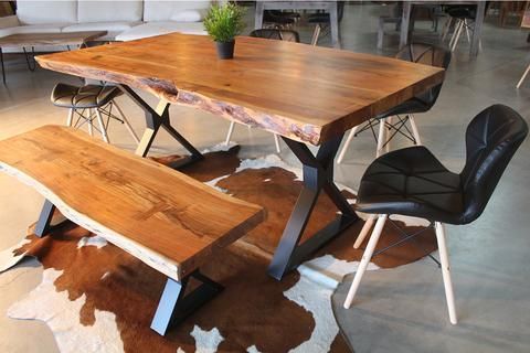 Featured Photo of 20 The Best Acacia Dining Tables with Black X-legs