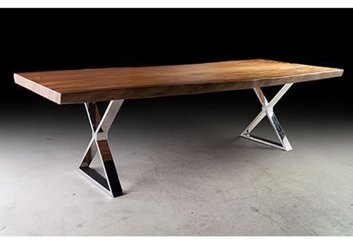 Featured Photo of 20 Ideas of Acacia Top Dining Tables with Metal Legs