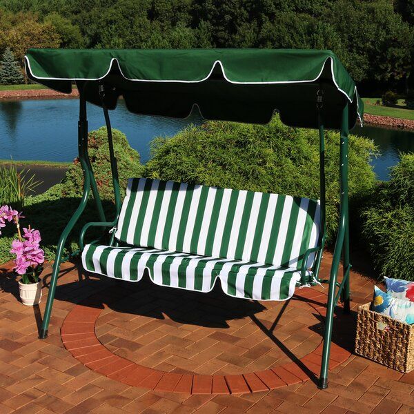 Adult Outdoor Swings | Wayfair With Regard To 3 Seats Patio Canopy Swing Gliders Hammock Cushioned Steel Frame (View 20 of 20)