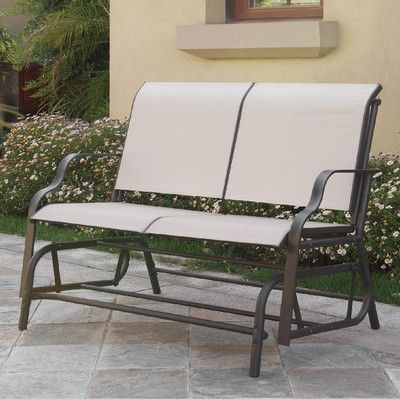 A&j Homes Studio Carey Outdoor Glider Bench | Products With Regard To Outdoor Fabric Glider Benches (Photo 5 of 20)