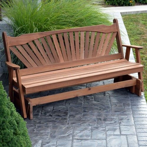 A&l Furniture Co. Fanback Red Cedar Porch Glider In 2019 With Regard To 2 Person Natural Cedar Wood Outdoor Gliders (Photo 10 of 20)