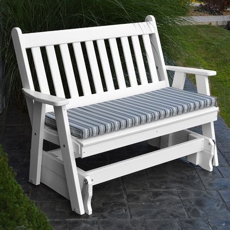 A&l Furniture Co. Traditional English Recycled Plastic Porch Pertaining To Traditional English Glider Benches (Photo 17 of 20)