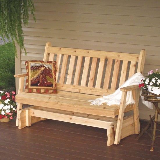 A&l Furniture Co. Traditional English Red Cedar Porch Glider Within 2 Person Natural Cedar Wood Outdoor Gliders (Photo 13 of 20)