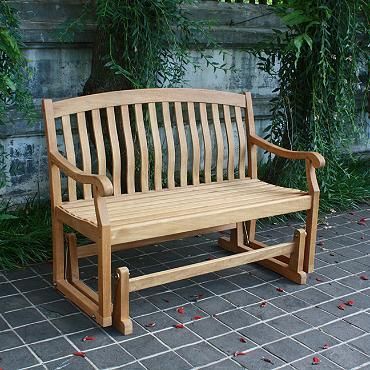 All Natural Teak Glider Bench | Outdoor Rocking Chairs Inside Teak Outdoor Glider Benches (View 9 of 20)