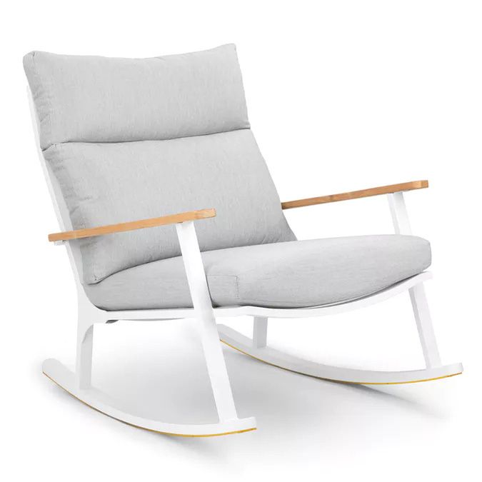 Amazing New Design Home Garden Patio Outdoor Furniture General Use White  Powder Coated Modern Metal Frame Rocking Chair (r291) – Buy Rocking Pertaining To Outdoor Swing Glider Chairs With Powder Coated Steel Frame (View 17 of 20)