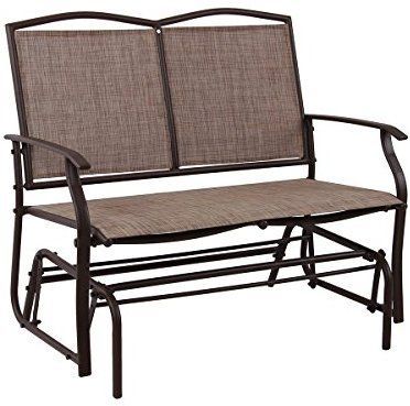 Amazon : Phi Villa Patio Swing Glider Bench For 2 Pertaining To Outdoor Patio Swing Glider Bench Chairs (View 5 of 20)