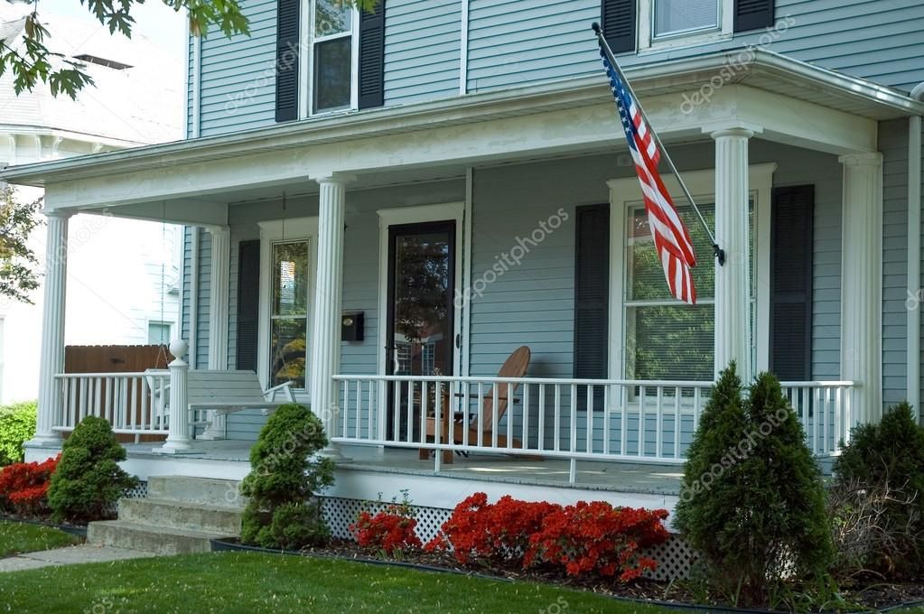 American Front Porch — Stock Photo © Mshake #33525821 With Regard To American Flag Porch Swings (Photo 18 of 20)