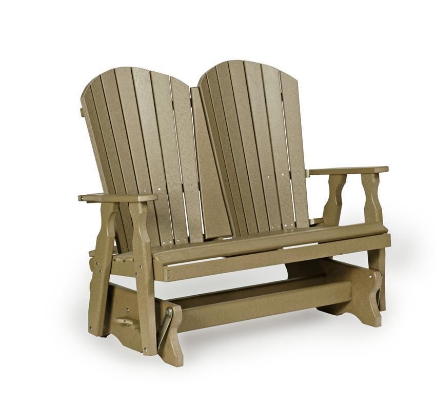 Amish Made Adirondack Fan Back Poly Glider Bench Regarding Fanback Glider Benches (Photo 6 of 20)