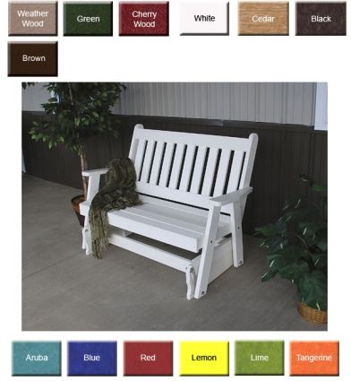 Amish Polycraft Traditional English Garden Glider Bench Pertaining To Traditional English Glider Benches (Photo 6 of 20)