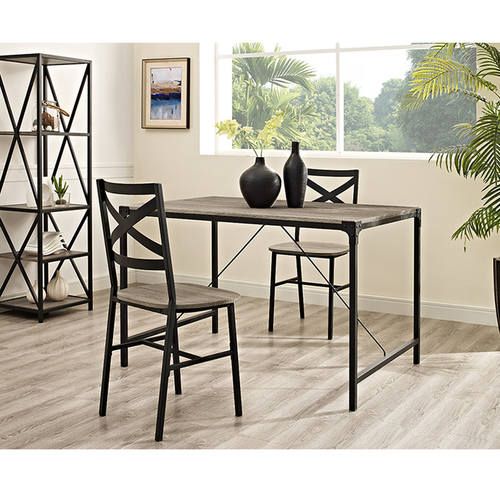 Angle Iron 48 Inch Wood Dining Table – Driftwoodwalker Edison Throughout 2019 Transitional Driftwood Casual Dining Tables (View 15 of 20)