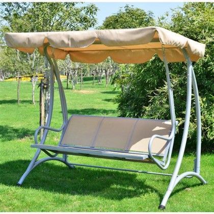 Aos Patio Captiva 3 Person Canopy Swing | House | Outdoor Regarding 3 Person Outdoor Porch Swings With Stand (Photo 5 of 20)