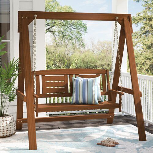Arianna Hardwood Hanging Porch Swing With Stand Throughout Hardwood Hanging Porch Swings With Stand (Photo 1 of 20)