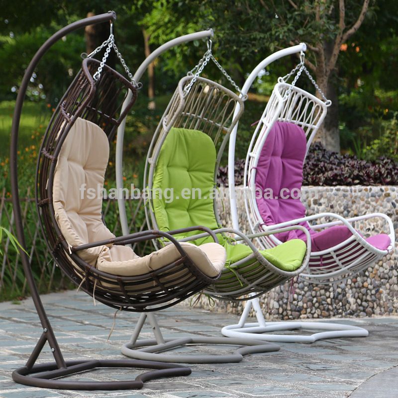 Balcony Woven Big Thick Rattan Swing Chair, View Swing With Regard To Wicker Glider Outdoor Porch Swings With Stand (Photo 16 of 20)