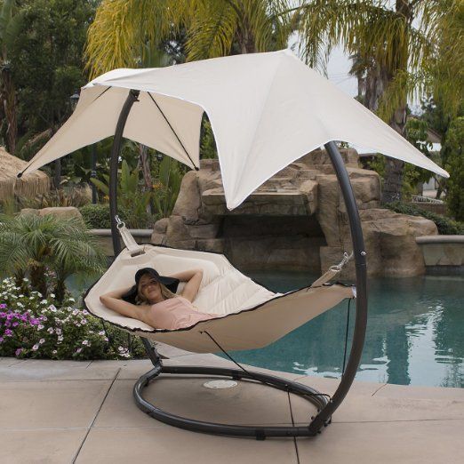 Bellezza© Hammock Swing With Sunroof Dual Canopy Sunshade Regarding Garden Leisure Outdoor Hammock Patio Canopy Rocking Chairs (View 9 of 20)