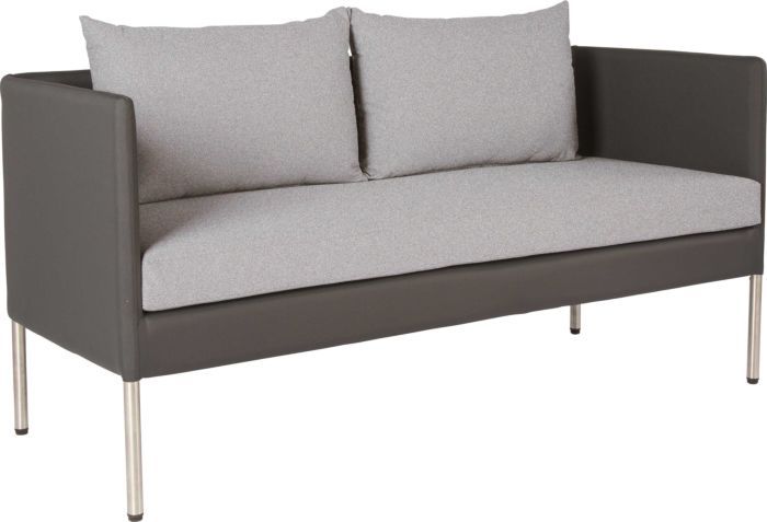 Bench 2 Seater Miguel Aluminum With Cover Textilen Anthracite & Cushion  Colour Grey Mixed Inside Aluminum Glider Benches With Cushion (Photo 14 of 20)