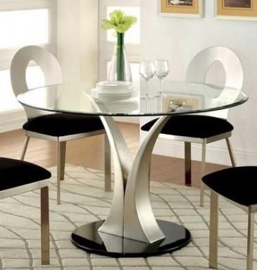 Best And Newest Furniture Of America Cm3727ttable Inside Round Dining Tables With Glass Top (View 14 of 20)