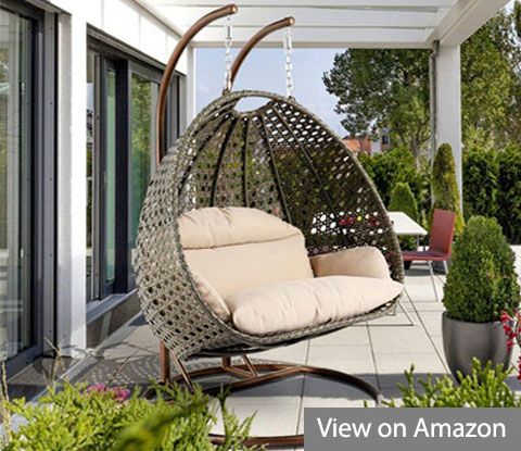 Best Porch Swing Chairs Reviews And Buyers Guide Intended For Outdoor Wicker Plastic Half Moon Leaf Shape Porch Swings (View 8 of 20)