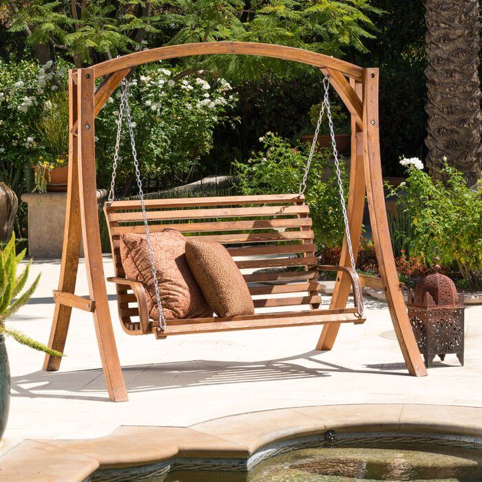 Brandi Porch Swing With Stand With Hardwood Hanging Porch Swings With Stand (Photo 9 of 20)