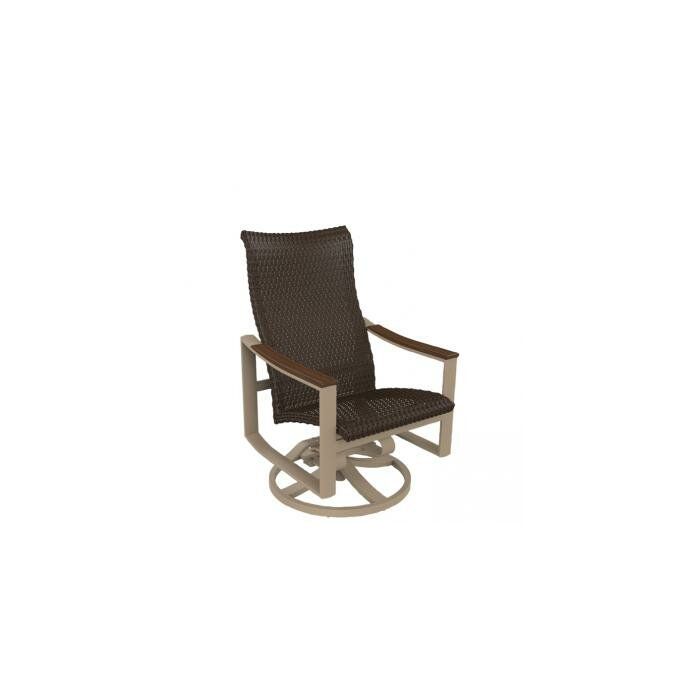 Brazo Woven High Back Swivel Rocking Chair In Woven High Back Swivel Chairs (View 9 of 20)